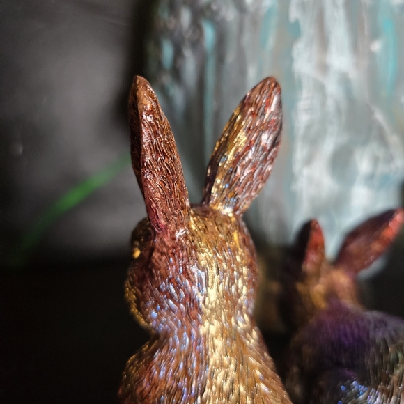 4 HANDCRAFTED Upcycled Bunny Rabbits HANDPAINTED Easter Bunny Home Art Decor - Picture 13 of 17